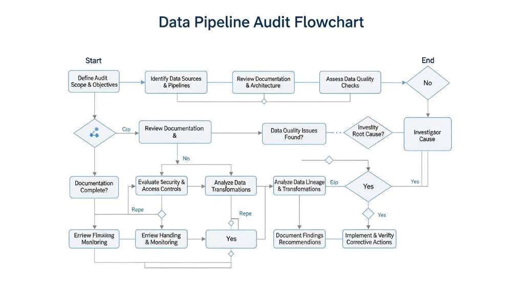 Step-by-step flowchart for auditing data pipelines