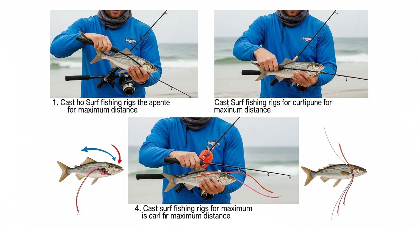 Streamlined surf fishing rig setup for maximum casting distance