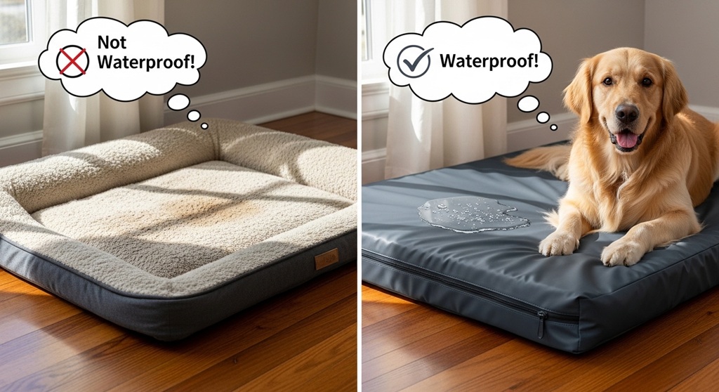 Waterproof liner protecting foam insert from dog urine