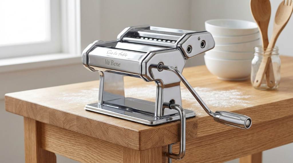 Sur La Table Va Bene manual machine cutting fettuccini noodles